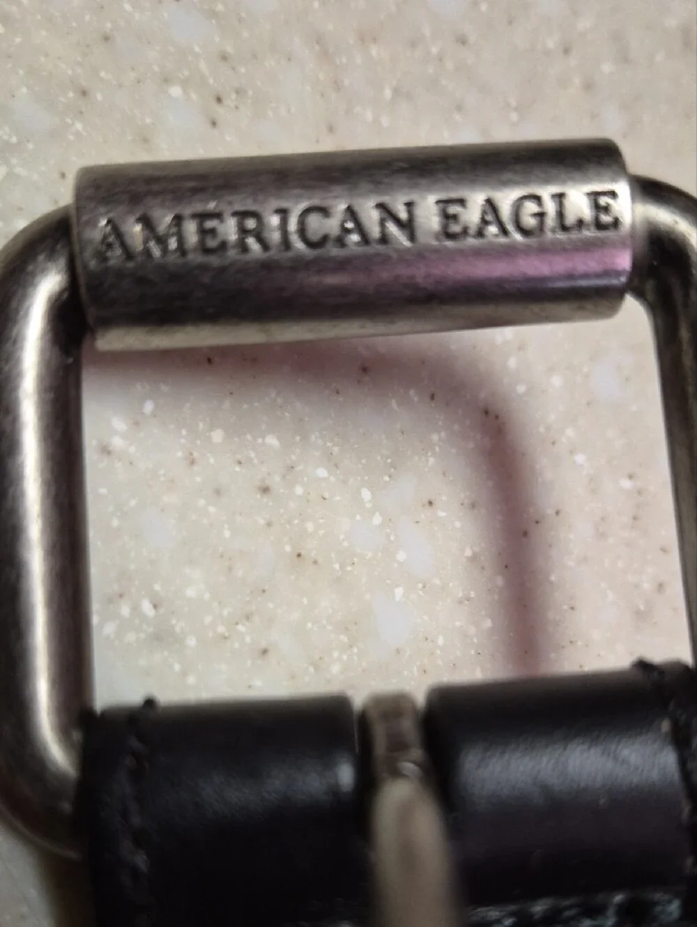 American Eagle Outfitters Black Studded Leather Belt with Metal Buckle 34 +/-